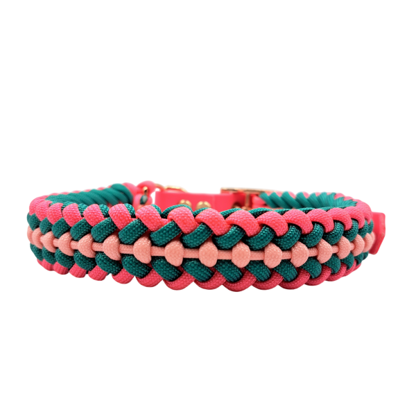 Collar paracord rosa